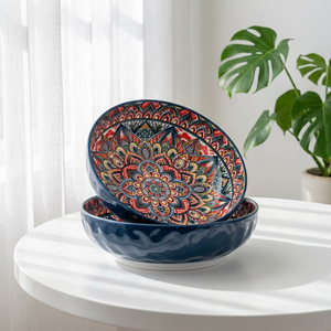 Ensemble de bols en porcelaine émaillée de style bohème marocain, écologiques, résistants à la chaleur, compatibles micro-ondes, compatibles lave-vaisselle, ensemble cadeau - Product Image 3