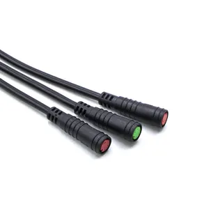 Kabel konektor sepeda elektrik 3 inti ip67 ip68, kabel daya tahan air 2 4 5 6 pin 3pin colokan 12v