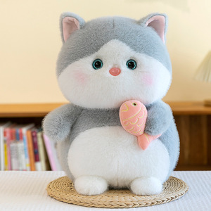 Nuovo Peluche Gatto Cartone Animato con Imbottitura in Cotone PP, Gattino Amante del Pesce, Regalo di Compleanno per Bambini - Product Image 6