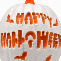 Lampu Lentera Labu Putih Halloween, Lampu LED Hiasan Huruf Happy Halloween, Ukiran Kelelawar, Perlengkapan Pesta, Hadiah