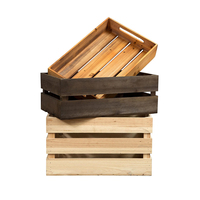 Vente en gros de caisses rectangulaires en bois faites à la main bon marché personnalisées pour le stockage de fruits et légumes à vendre ou à usage domestique