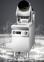 Wok rotatif automatique à batterie en acier inoxydable de luxe, friteuse intelligente pour cuisine de restaurant