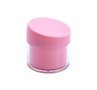 Wadah Krim Wajah Plastik Tebal, Toples Kosmetik Bibir 200G Plastik Pink dengan Tutup