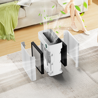Purificateur d'air électrique portable pour la maison, fonctionnement tactile, sécurité avec verrouillage enfant, contrôle du vent à 4 vitesses, filtres HEPA et charbon actif