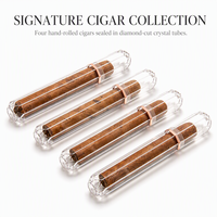 Tube à cigares transparent pour l'emballage de cigarettes et de cigares, tube de rangement portable en cristal facetté, tube cadeau haut de gamme