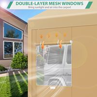 Abri de voiture 12x20 pieds, garage portable robuste 2.0 avec structure thermolaquée (mieux que galvanisé), abri imperméable pour voiture