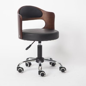 Modern Solid Wood Swivel Salon Chair Adjustable Height Rolling Task Chair for Home - Product Image 6