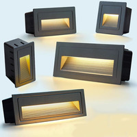 Lampes murales encastrées LED en aluminium, lampes à capteur extérieures, lampes d'angle pour escaliers, étanches