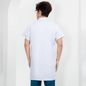<span class=keywords><strong>Blouse</strong></span> de médecin unisexe personnalisable avec logo tissé, respirante, blanche, longue, en coton et polyester - Product Image 6