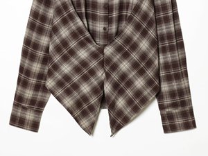 <span class=keywords><strong>Camicia</strong></span> da <span class=keywords><strong>donna</strong></span> KAR&OT ZA Primavera 2026 Nuova Collezione Retrò a Quadri con <span class=keywords><strong>Volant</strong></span> Maniche Lunghe Casual con Spacco Laterale 9425 - Product Image 4