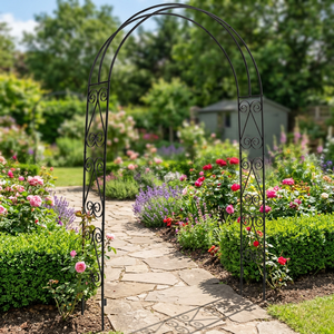 Arcos de Metal para Plantas Trepadoras de Diseño Moderno para Exteriores con Recubrimiento de Polvo Negro, la Mejor Calidad de la India para Uso en Fiestas - Product Image 3