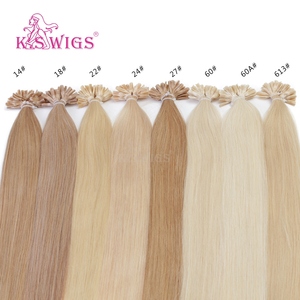Extensions de cheveux vierges KSWIGS pour mariage et séance photo, 12-28 pouces, ondulation de plage brillante, style de mariée, pointes en U - Product Image 2
