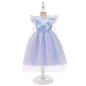 Frozen 2 Princesa Elsa Vestido Niño Shampan gasa capa larga disfraz de lentejuelas