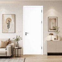 Puerta Interior de Madera Sólida con Acabado en Pintura al Agua, Precio de Fábrica, Color Personalizado, para Dormitorio o Apartamento