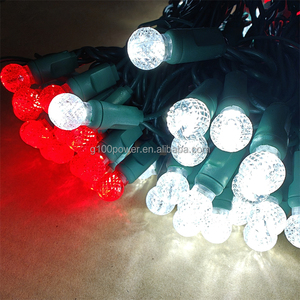 Ngoài trời kỳ nghỉ chiếu sáng trang trí màu trắng và màu đỏ <span class=keywords><strong>mini</strong></span> chuỗi <span class=keywords><strong>LED</strong></span> Đèn giáng sinh G12 24 '4 ''khoảng cách 70 đèn thương mại - Product Image 2