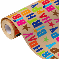 Papier d'emballage cadeau d'anniversaire en rouleau, recyclable, motif bougie dessiné à la main noir et blanc, style minimaliste, pour fête