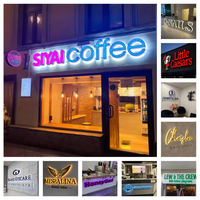 Enseigne publicitaire LED 3D lumineuse personnalisée en lettres acryliques FF, grande taille, pour intérieur, étanche IP65, contrôle par application, pour réception