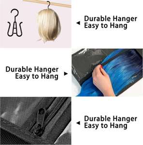 Wholesale Wig <b>Storage</b> <b>Bag</b> Dust-proof Packaging <b>Bag</b> Long Strap Clothes Hanger Non-woven Fabric Zipper <b>Plastic</b> Wig <b>Bag</b> - Product Image 4