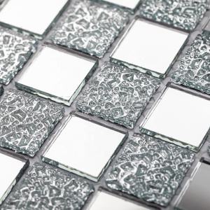 Century-mosaico de cristal para cocina, mosaico <span class=keywords><strong>cuadrado</strong></span> de cristal plateado, azulejo contra salpicaduras - Product Image 6