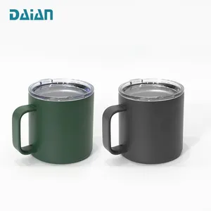 Nhiệt cách điện Mug 15OZ đôi tường chân không cách nhiệt thép không gỉ cốc cà phê Mug với nắp