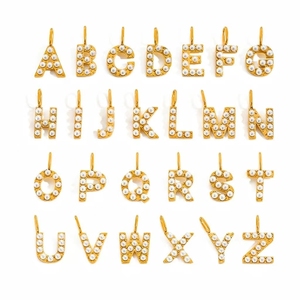 Plaqué or 18 carats Mini lettre initiale pendentif à breloque <span class=keywords><strong>T</strong></span> <span class=keywords><strong>W</strong></span> V <span class=keywords><strong>S</strong></span> anglais 3D en acier inoxydable collier à faire soi-même Bracelet usine en gros chaud - Product Image 5