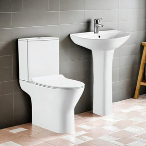 Hiện đại phương Tây thiết bị vệ sinh hai-mảnh nhà vệ sinh bát Châu Âu hoàn chỉnh <span class=keywords><strong>WC</strong></span> với washdown S-trap và P-trap không có vành cho khách sạn - Product Image 6