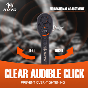 HOYO <span class=keywords><strong>Llave</strong></span> <span class=keywords><strong>Dinamométrica</strong></span> de Clic de Alta Precisión, Enchufe de 1/2, Carraca de 72 Dientes, Mango de Aluminio, Calibración del 3%, Grado Industrial OEM - Product Image 3