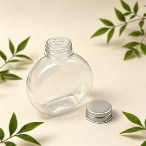 Hot Sale 300ml PET Transparent Flat Beverage Bottle Food Grade <b>Plastic</b> Screw <b>Cap</b> for Juice Tea Beer Packaging - Product Image 6
