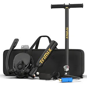 Trimix Lung Tank Innovative Full-Face Snorkel & Mini Tank Combo for Leisure Diving