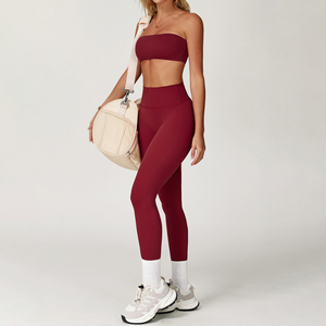 YIYI Completo Estivo da Donna con Top Avvolgente e <span class=keywords><strong>Leggings</strong></span> Modellanti, Set Sportivo con Effetto Push-Up per Palestra - Product Image 2