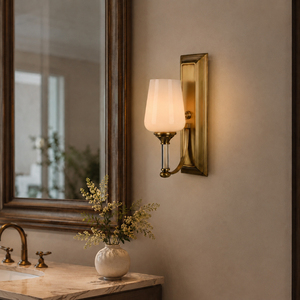 Vintage Brass <b>Wall</b> Sconce Cream Glass Shade E26 LED Dimmable Indoor <b>Wall</b> Lamp Hotel Bedroom OEM ODM <b>Lighting</b> Factory - Product Image 3