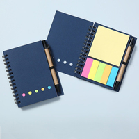 Bloc-notes autocollant portable avec couverture en papier personnalisée, logo combiné, reliure spirale multifonctionnelle pour publicité, idéal pour un cadeau