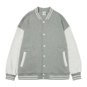 Veste unisexe classique style américain à col montant, coupe ample, en molleton 100 % coton 410 g/m², épaules tombantes, durable et écologique - Product Image 4
