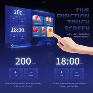 Machine à glace italienne à production réglable 160L/H, distributeur, 10 programmes, congélateur à gelato en lots, grande capacité - Product Image 2