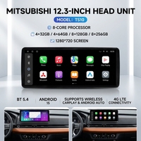 KZS Reproductor Portátil Android 15 de 12.3 Pulgadas con Amplificador DSP, OBD2, Carplay Inalámbrico, GPS y Navegación para Mitsubishi