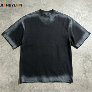 T-shirt unisexe en coton épais, délavé à l'acide, effet vieilli, brossé et poncé, coupe oversize, style streetwear - Product Image 3