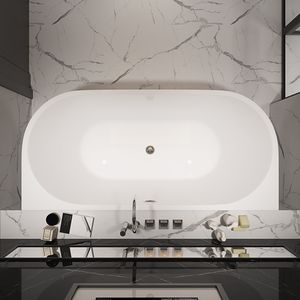 Baignoire de massage moderne en acrylique autoportante à jet d'air avec tourbillon Caractéristique Blanc Intérieur pour jacuzzis pour hôtel Utilisation domestique Comprend - Product Image 3