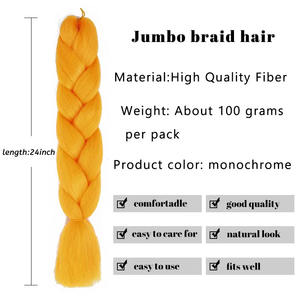 Extensiones de ganchillo sintético de Color sólido de 24 pulgadas, caja grande Jumbo preestirada africana, trenzas, cabello trenzado - Product Image 3