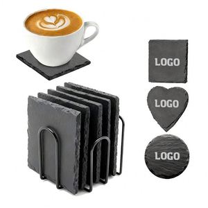 Customizable With Engraving Logo Drink Stone Promotion Gift <b>Slate</b> Coasters Bulk Custom Promotional Gifts - Product Image 1