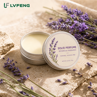 Baume de parfum solide à la lavande avec logo personnalisé 15g, parfum unisexe portable en boîte, fournisseur en gros OEM ODM pour marque privée