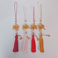 Pendentif de sac en polyester style chinois, ornement à pompon et breloque de paix, pour voiture, en émail cloisonné, tendance nationale, nouveau style