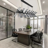 Nórdico creativo moderno Piano pescado hueso hierro acrílico interior decorativo sala de estar Oficina tira Led lámpara colgante Luz