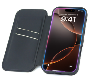 เคสหนังแบบพับบางเฉียบพร้อมแม่เหล็กในตัวสำหรับ <span class=keywords><strong>iPhone</strong></span> 16 Pro Max, ป้องกันเลนส์ยกสูง, เคสโทรศัพท์แบบกระเป๋าสตางค์ - Product Image 1