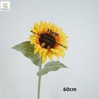 Großhandel Qualitäts-Kunstblumen: Einzelne Sonnenblume aus Latex mit Echtgefühl für Heim, Hochzeit, Outdoor und Spielplatz Dekoration