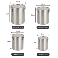 Frascos de sellado, latas de sellado, botes de cocina, té, azúcar, café, tanque de acero inoxidable, contenedores herméticos de almacenamiento de alimentos con tapas
