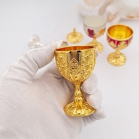 Verres à vin de luxe incassables de 50 ml en gros, gobelets multicolores en métal cuivré doré, coupes à vin en métal doré