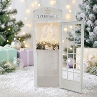 Offre Spéciale : Cabine Téléphonique Européenne Moderne de Londres en Métal Rose et Blanc, Couleurs Personnalisables, Décoration de Mariage