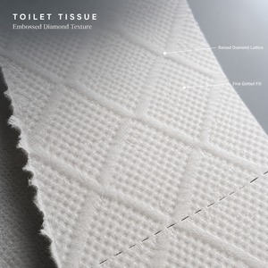 Papel higiénico suave con textura de diamante en relieve, rollo sin núcleo de pulpa de madera - Product Image 4