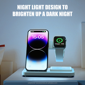 3-in-1 Universal Portable Smart Phone Magnetic Wireless Charger Fast Folding <strong>Charging</strong> <strong>Station</strong> with Light - Product Image 4
