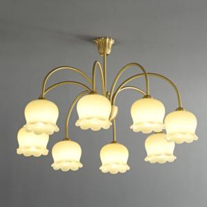 Encantadora Lámpara de Techo de Cristal con Forma de Campana, Estilo Antiguo, Color Dorado, con Colgante de Tulipán, Estilo Cottagecore, <span class=keywords><strong>para</strong></span> Comedor, Dormitorio Principal - Product Image 3
